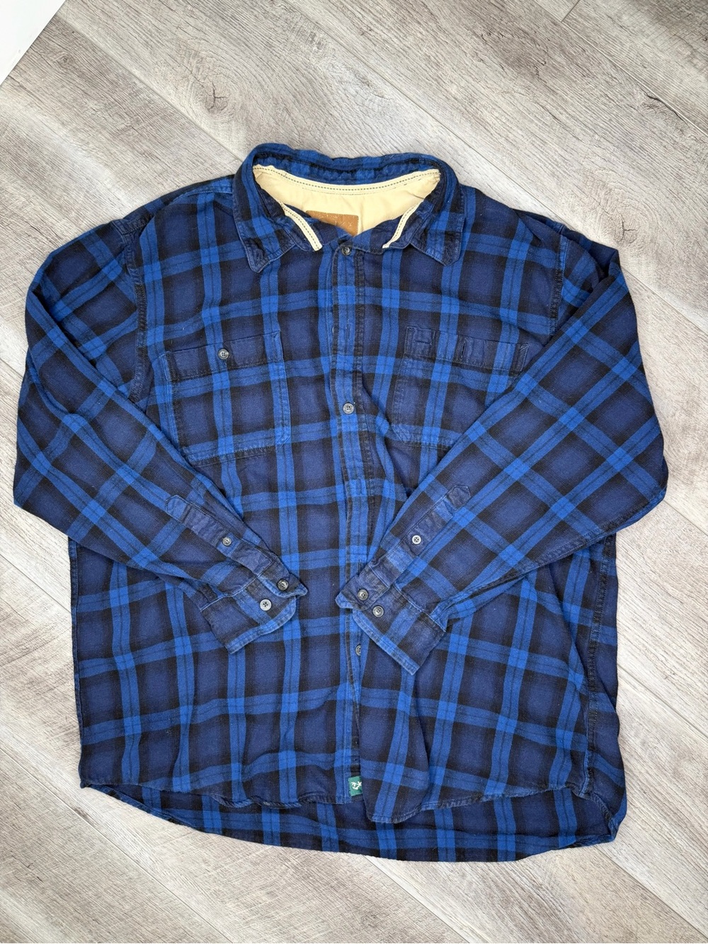 Outdoor Life Blue and Black Plaid Men's Shirt